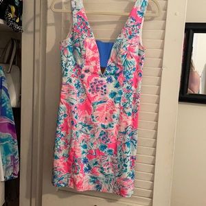 Pretty pink and blue banded dress